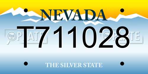 T711028 Nevada License Plate