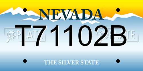 T71102B Nevada License Plate