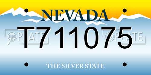 T711075 Nevada License Plate