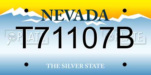 T71107B Nevada License Plate