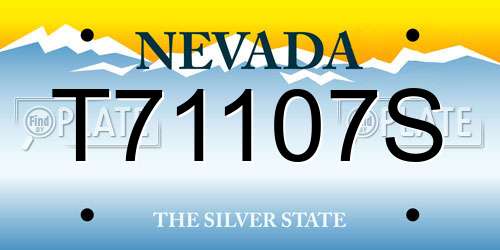 T71107S Nevada License Plate