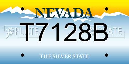 T7128B Nevada License Plate