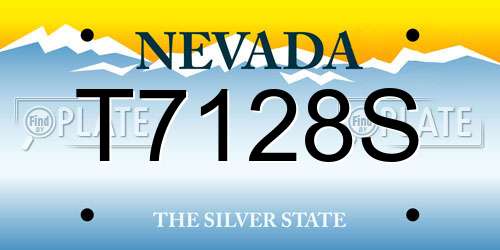 T7128S Nevada License Plate
