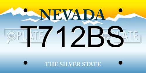 T712BS Nevada License Plate