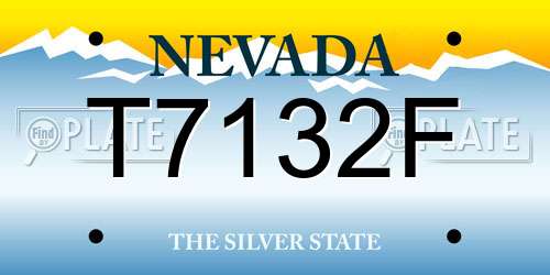 T7132F Nevada License Plate