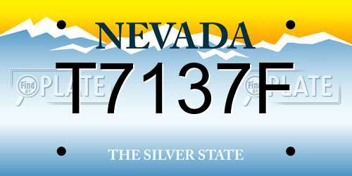 T7137F Nevada License Plate