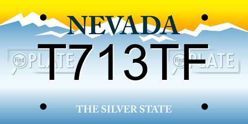 T713TF Nevada License Plate