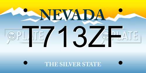 T713ZF Nevada License Plate