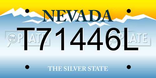 T71446L Nevada License Plate