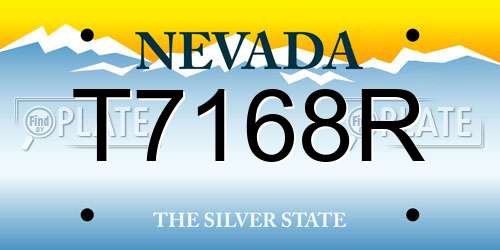 T7168R Nevada License Plate