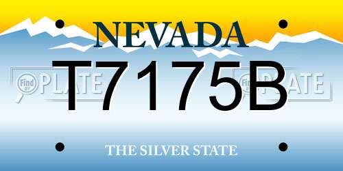 T7175B Nevada License Plate