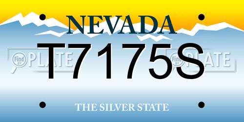 T7175S Nevada License Plate