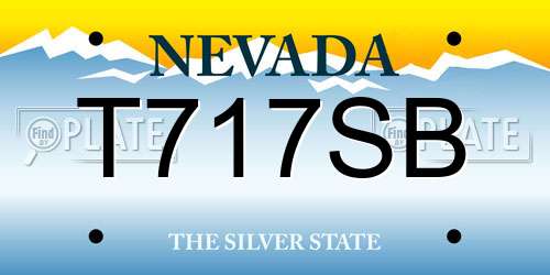 T717SB Nevada License Plate