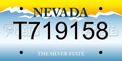 T719158 Nevada License Plate