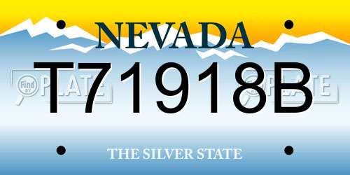 T71918B Nevada License Plate