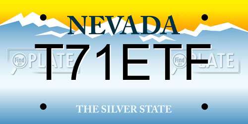 T71ETF Nevada License Plate