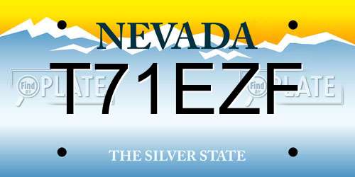 T71EZF Nevada License Plate