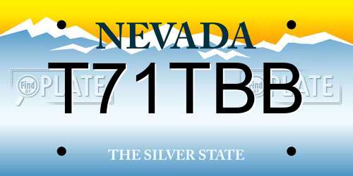 T71TBB Nevada License Plate