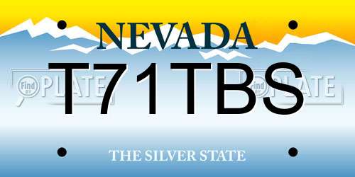 T71TBS Nevada License Plate