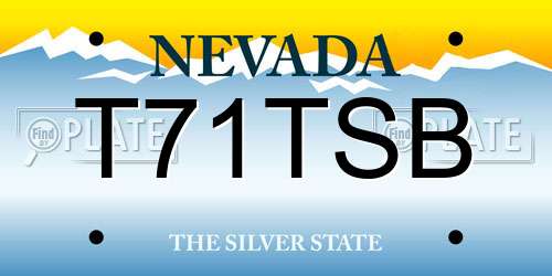 T71TSB Nevada License Plate