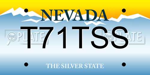 T71TSS Nevada License Plate