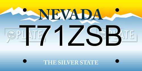 T71ZSB Nevada License Plate