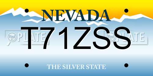 T71ZSS Nevada License Plate