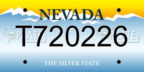 T720226 Nevada License Plate