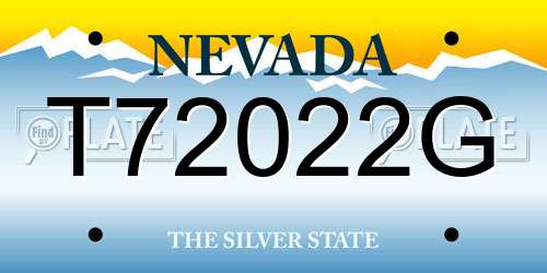 T72022G Nevada License Plate