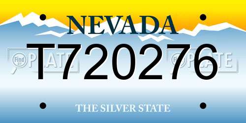 T720276 Nevada License Plate