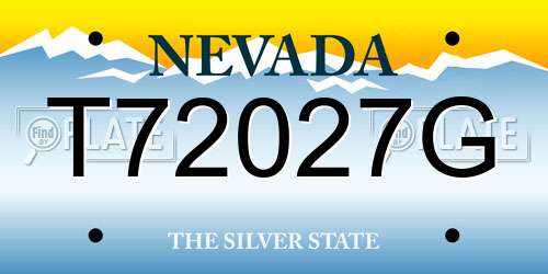 T72027G Nevada License Plate
