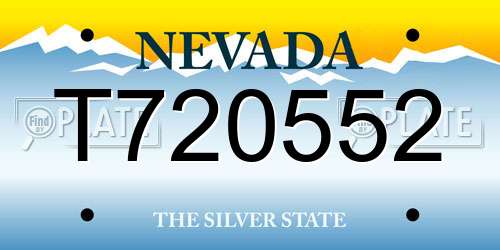 T720552 Nevada License Plate