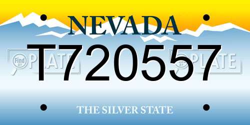 T720557 Nevada License Plate