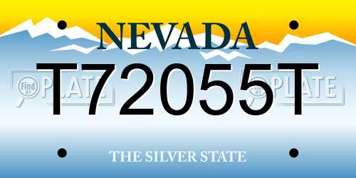 T72055T Nevada License Plate