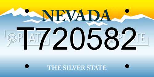 T720582 Nevada License Plate