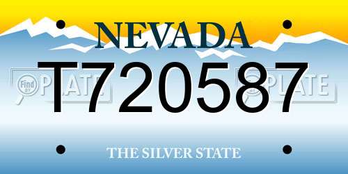 T720587 Nevada License Plate