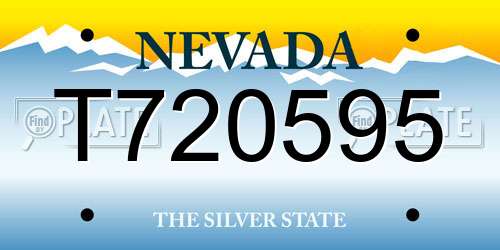 T720595 Nevada License Plate