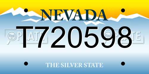 T720598 Nevada License Plate