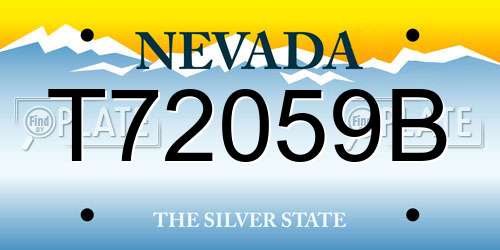 T72059B Nevada License Plate