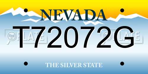 T72072G Nevada License Plate