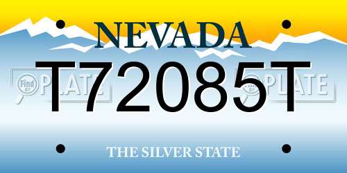 T72085T Nevada License Plate