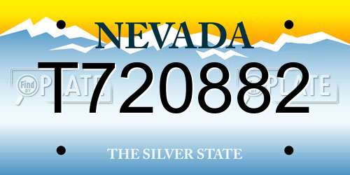 T720882 Nevada License Plate