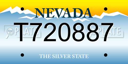 T720887 Nevada License Plate