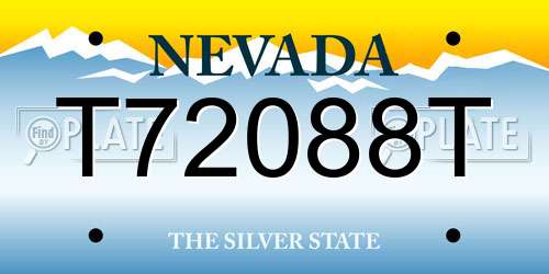 T72088T Nevada License Plate