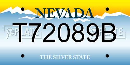 T72089B Nevada License Plate