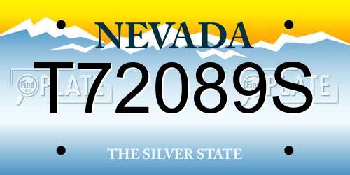 T72089S Nevada License Plate