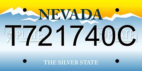 T721740C Nevada License Plate