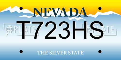 T723HS Nevada License Plate