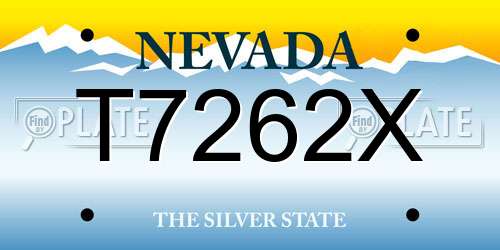 T7262X Nevada License Plate