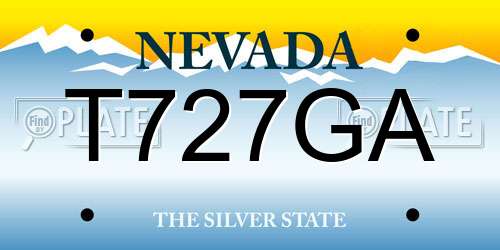 T727GA Nevada License Plate